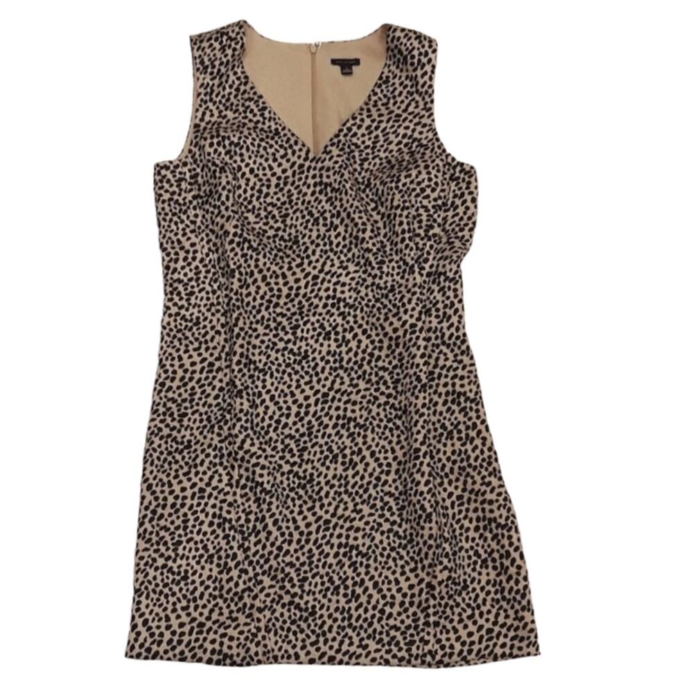 Animal Print Sheath Dress ANN TAYLOR Sleeveless Mid Knee Size S Business Casual